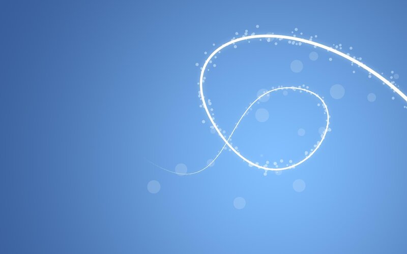 white swirl on blue background
