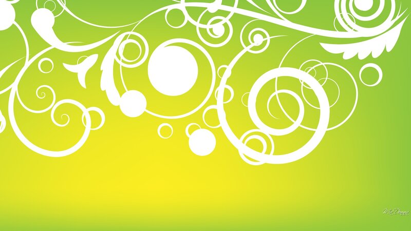 White Swirls on Green