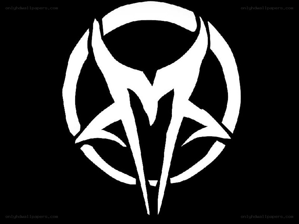 white symbol on black background