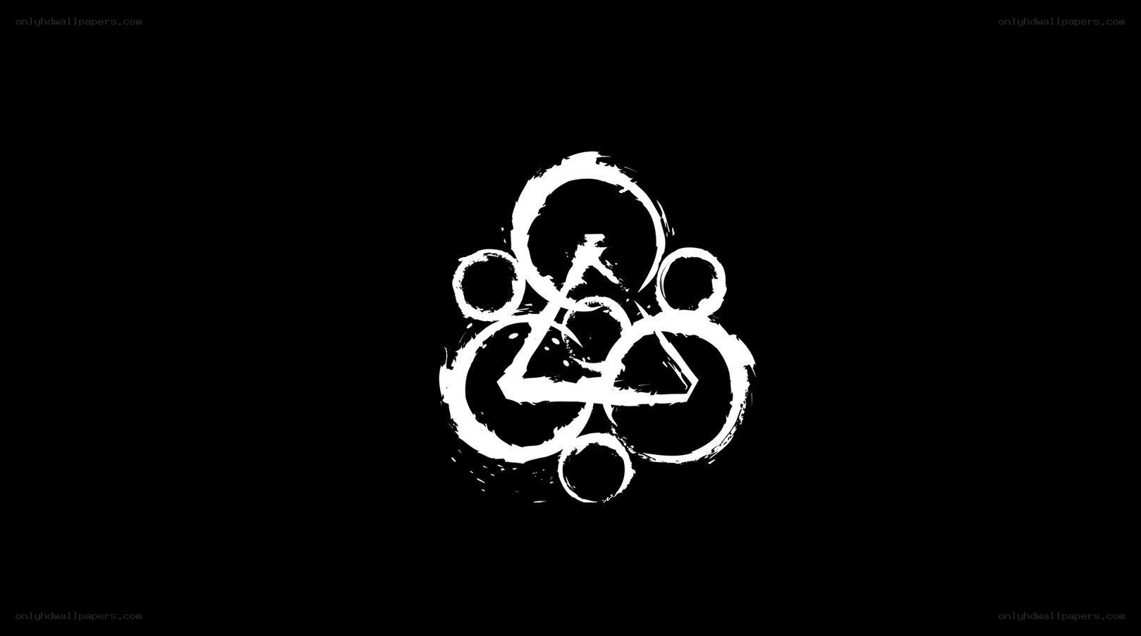 white symbol on black background