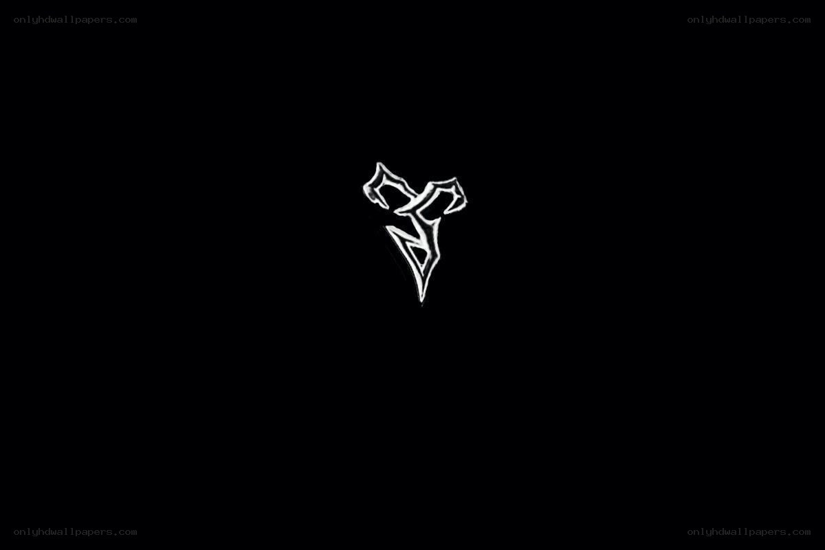 white symbol on black background