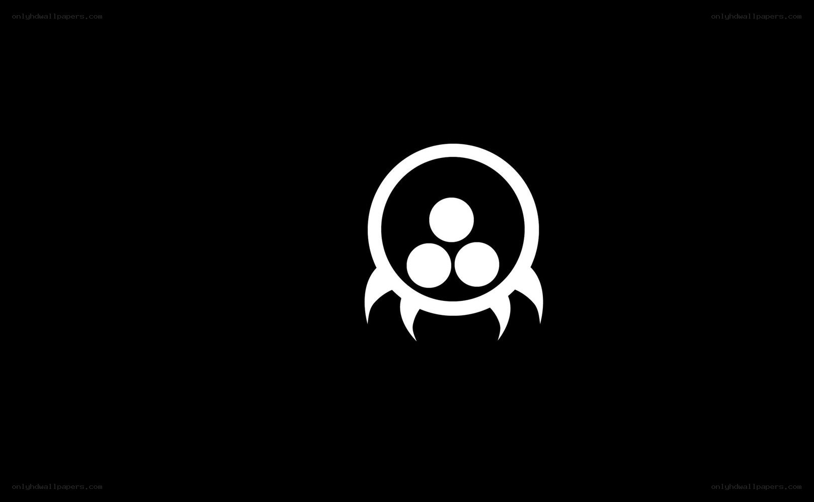 white symbol on black background