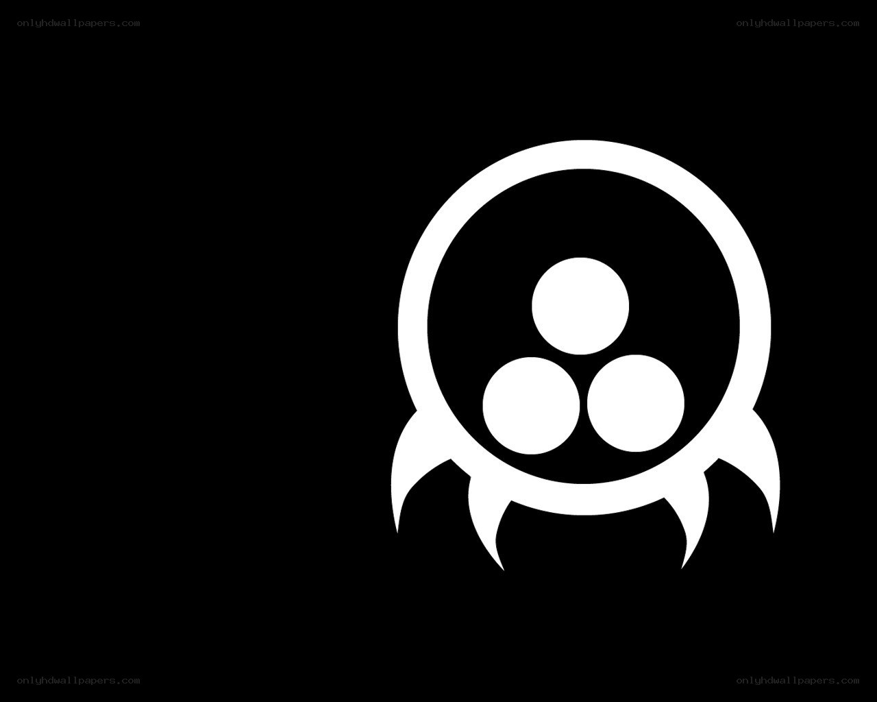 white symbol on black background
