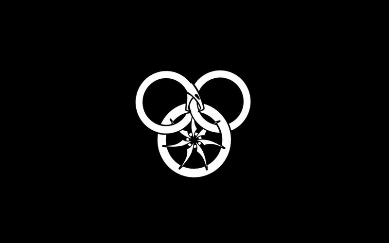 White Symbol on Black — Minimalist, Vector Art, Snake