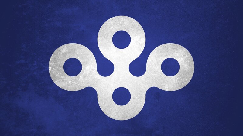 White Symbol on Blue — Calm