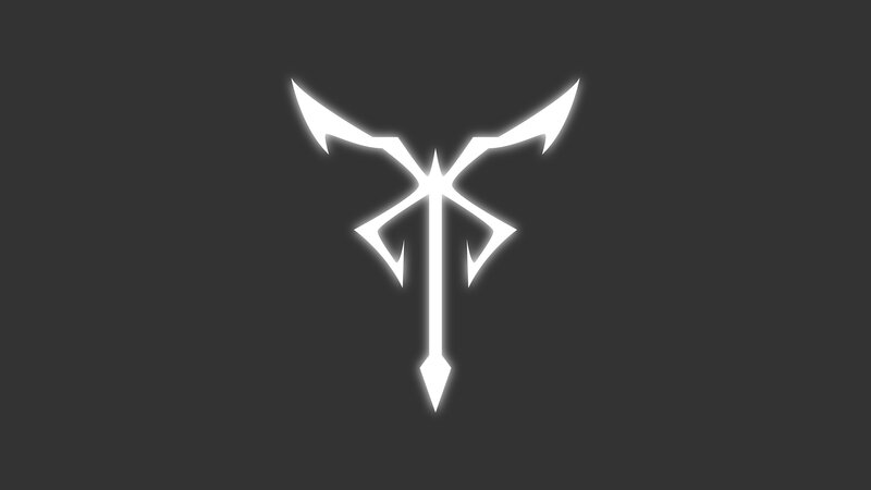 White Symbol on Dark Background — Black, Minimalist
