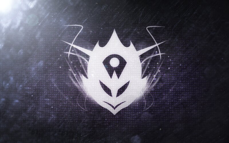 White Symbol on Dark Background — Black