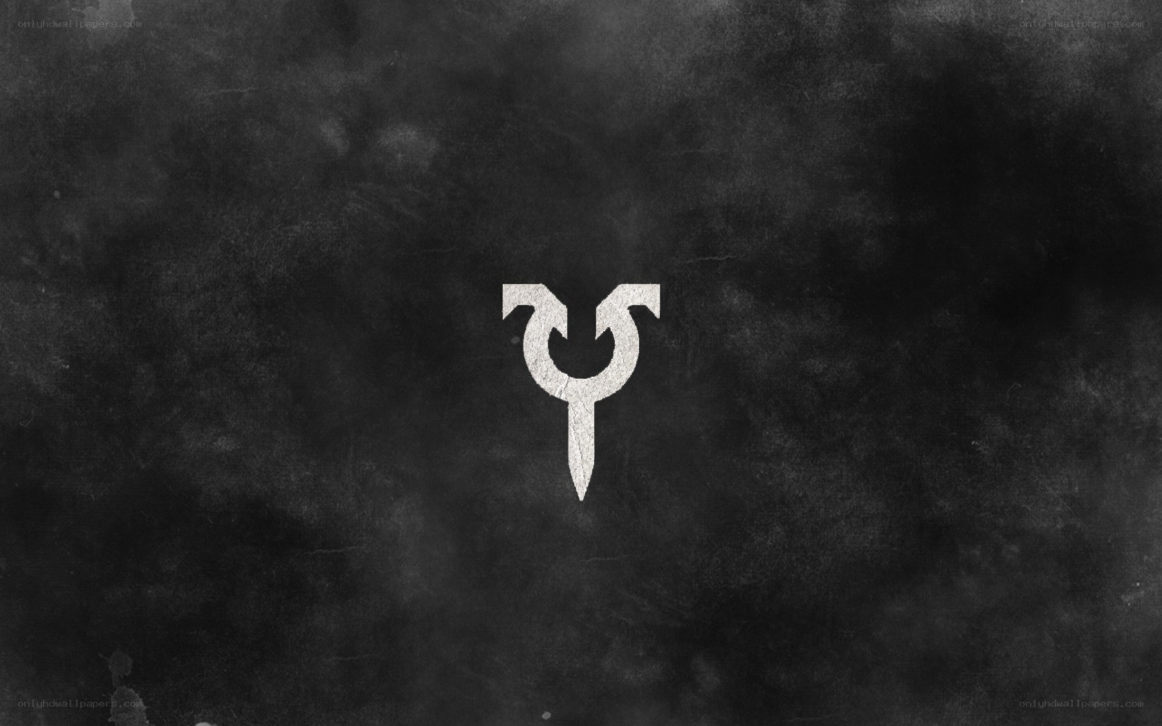 white symbol on dark background