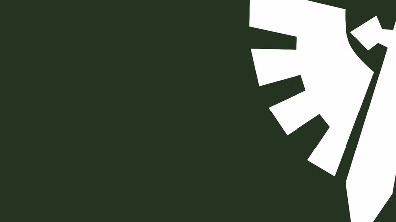 white symbol on dark green