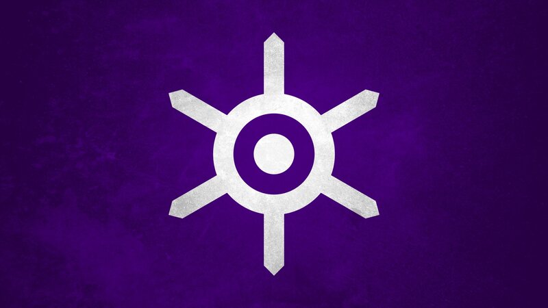 White Symbol on Purple