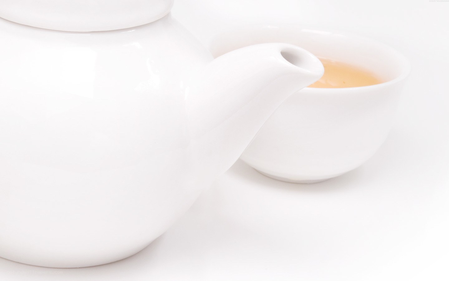 white teapot and cup