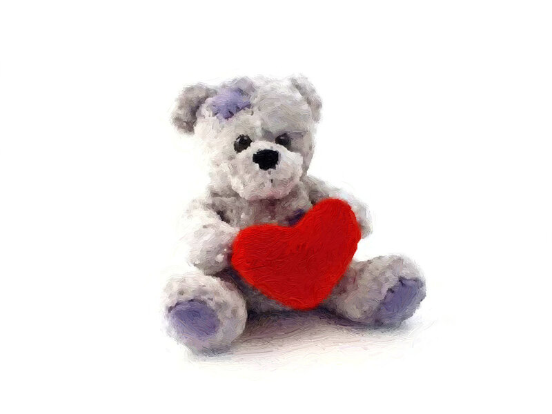 White Teddy Bear — Calm, Digital Art