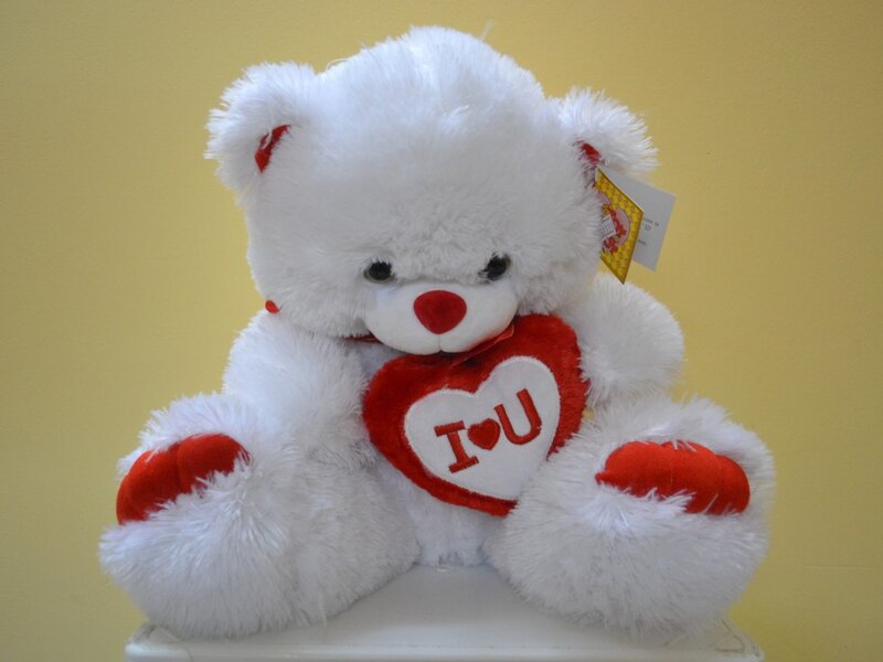 White Teddy Bear — Calm, Photograph, Heart