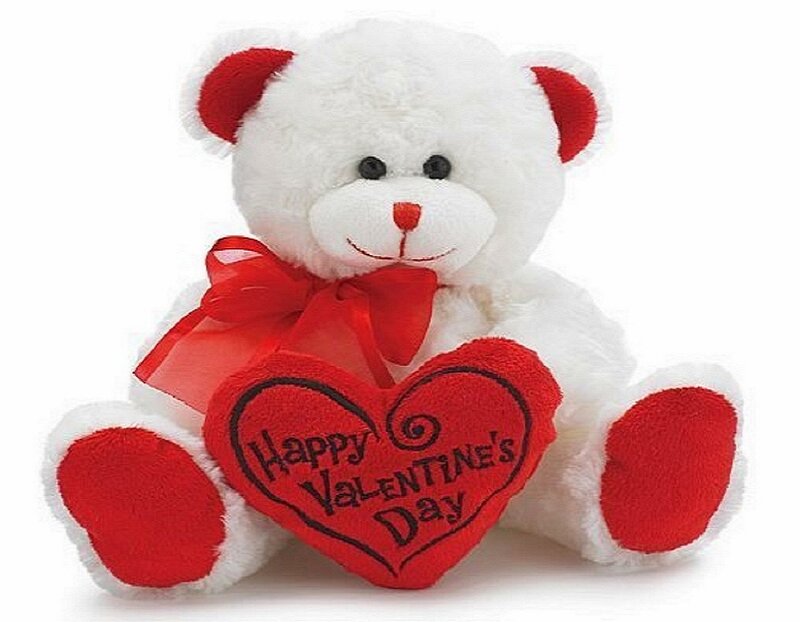 White Teddy Bear — Festive, Photograph