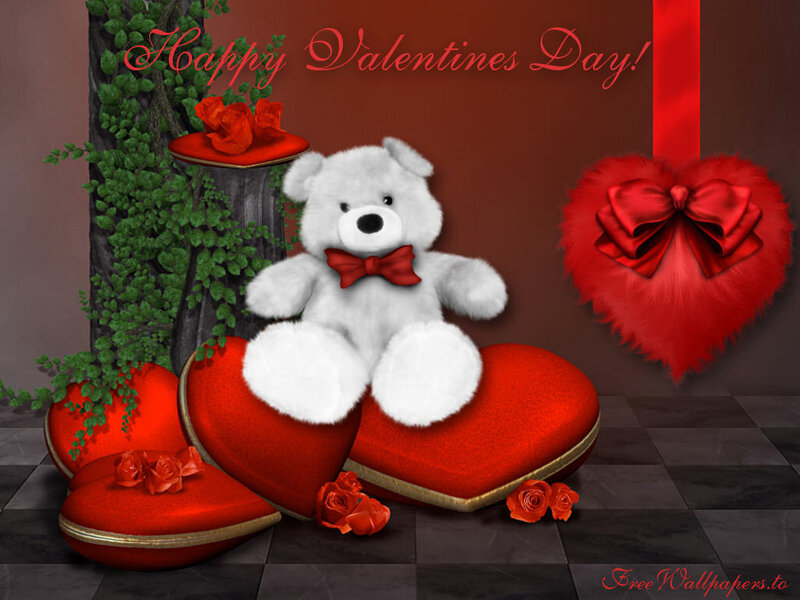White Teddy Bear on Heart