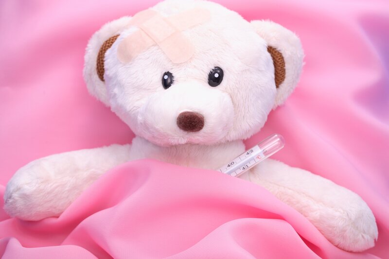 White Teddy Bear — Pink, Calm, Photograph, Bandage
