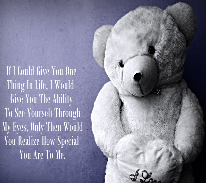 White Teddy Bear — Purple