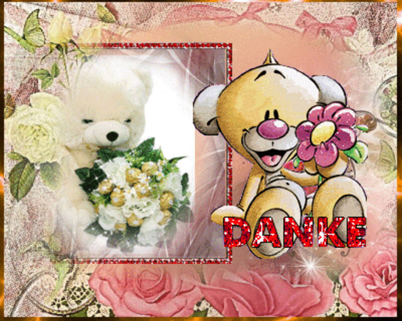 White Teddy Bear with Flowers — Pink