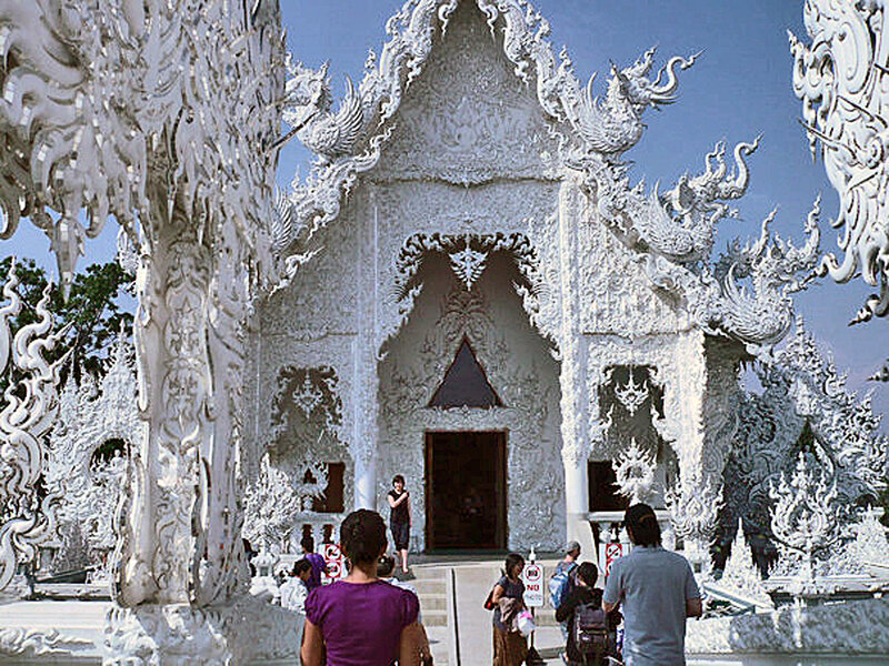 White Temple Structure — Serene, Afternoon