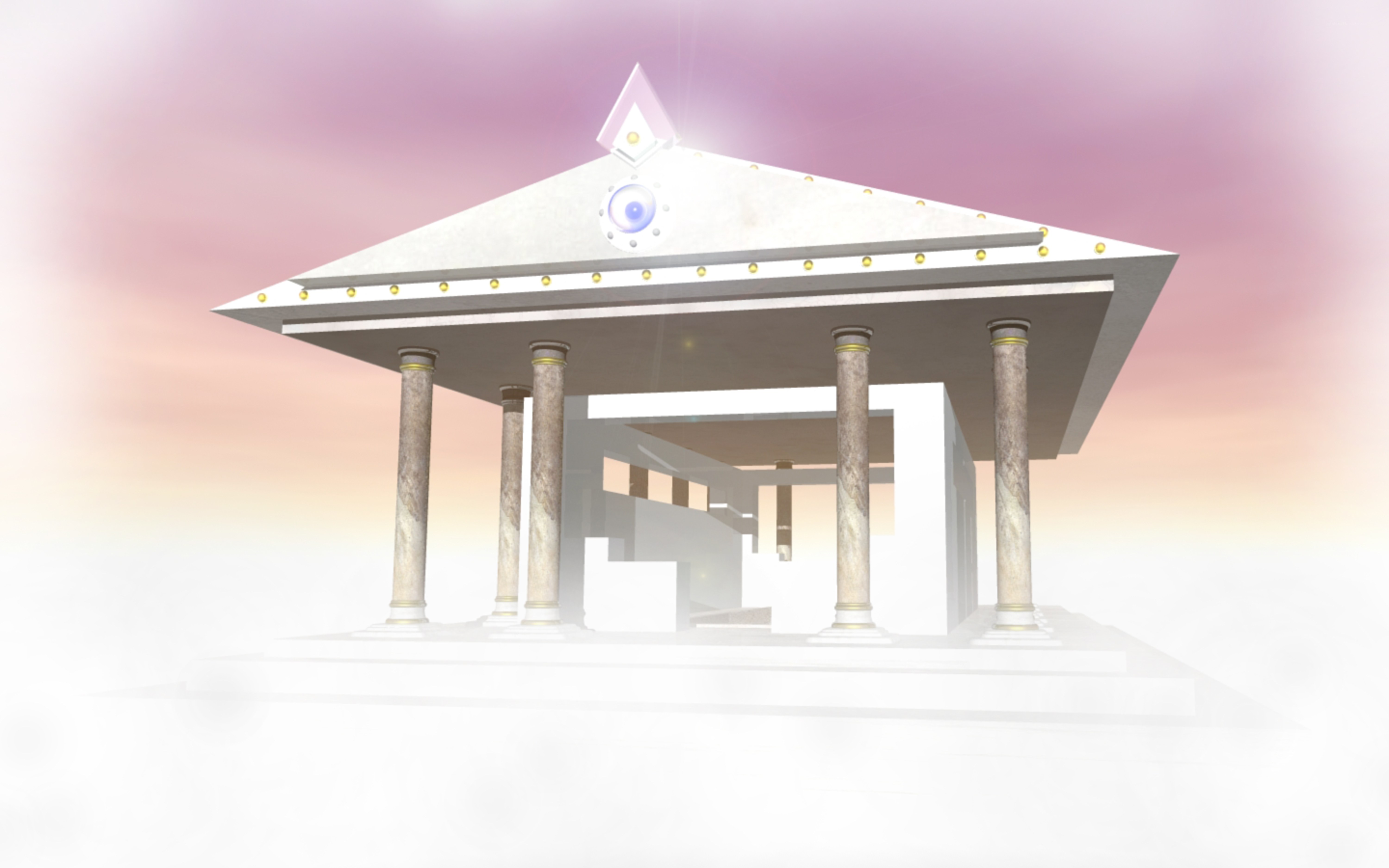 white temple with columns