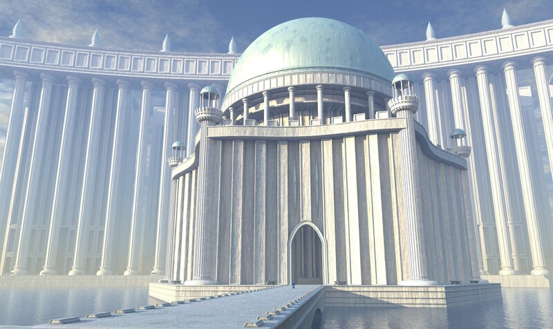 White Temple with Dome