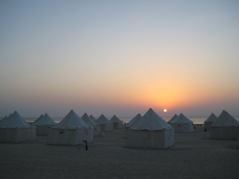 White Tents on Beach