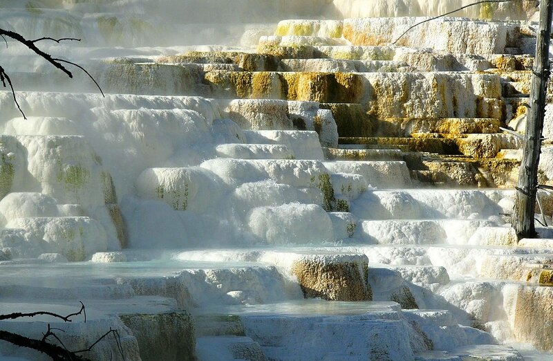 White Terraces with Steam