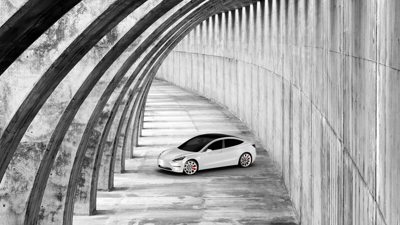 White Tesla Model 3