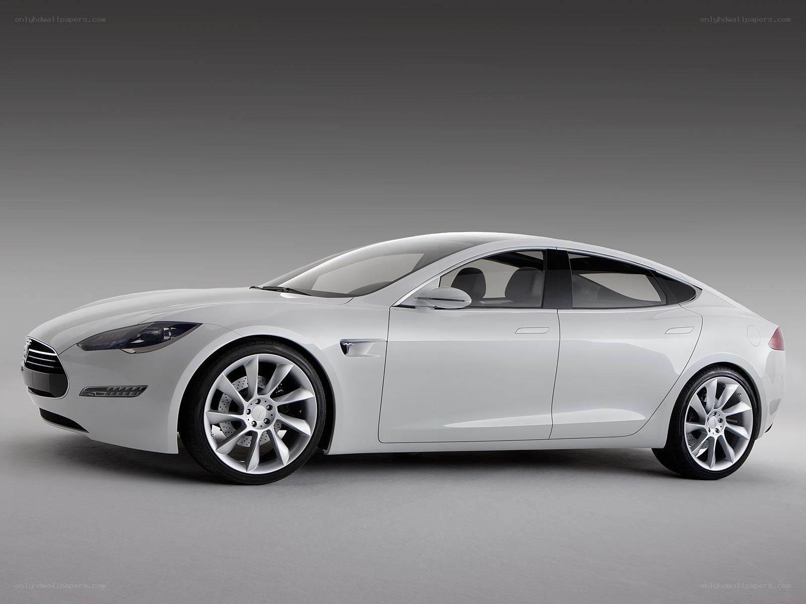 White Tesla Model S sedan