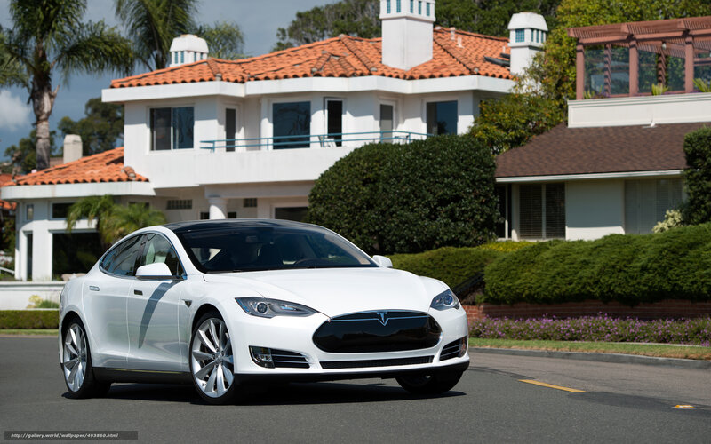 White Tesla Model S — Serene, Afternoon