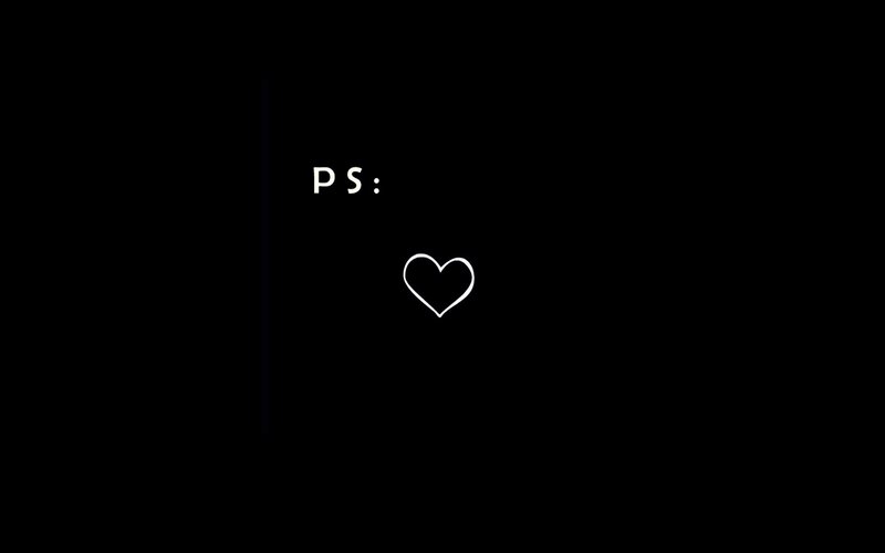 White Text and Heart