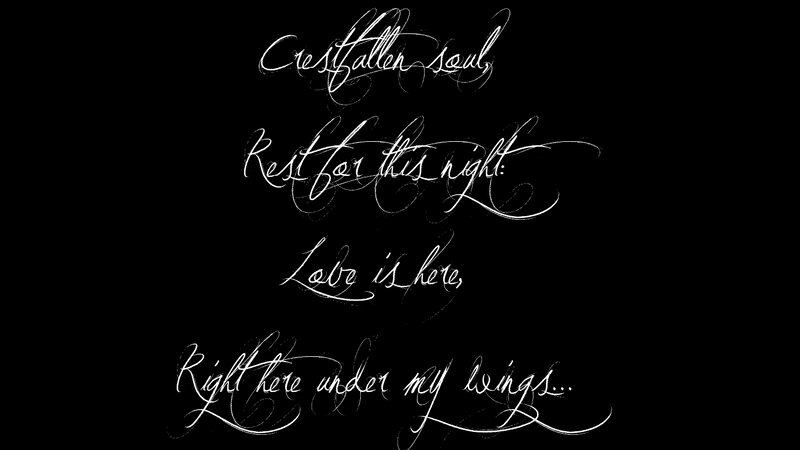 White Text on Black Background — Melancholic