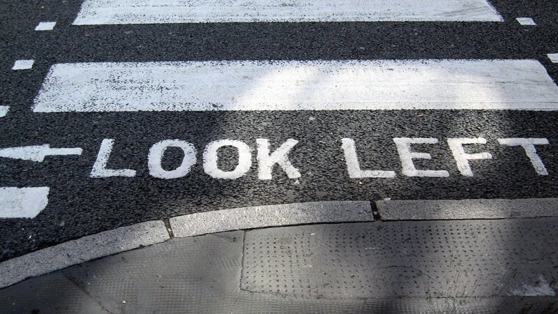 White Text on Road