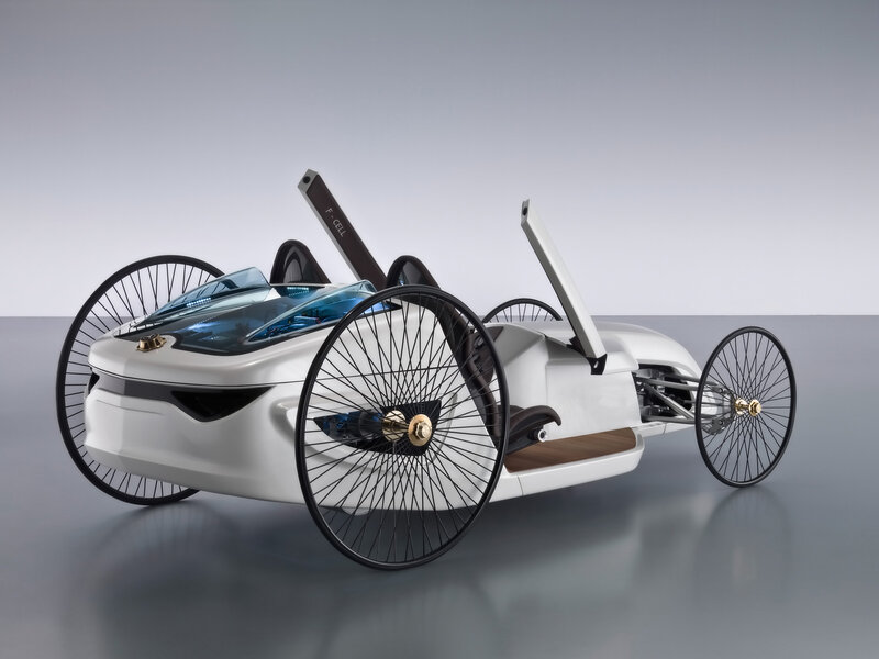 White Three-wheeled Concept Car — Futuristic