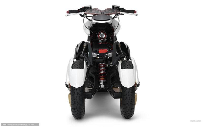 white three-wheeled motorcycle