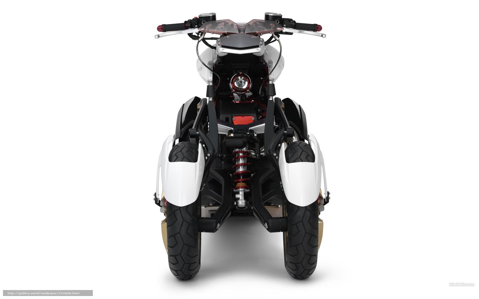 white three-wheeled motorcycle