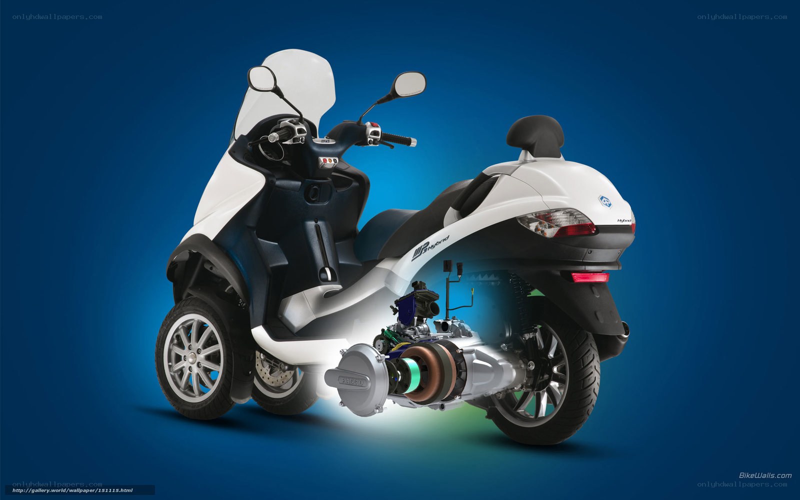white three-wheeled scooter