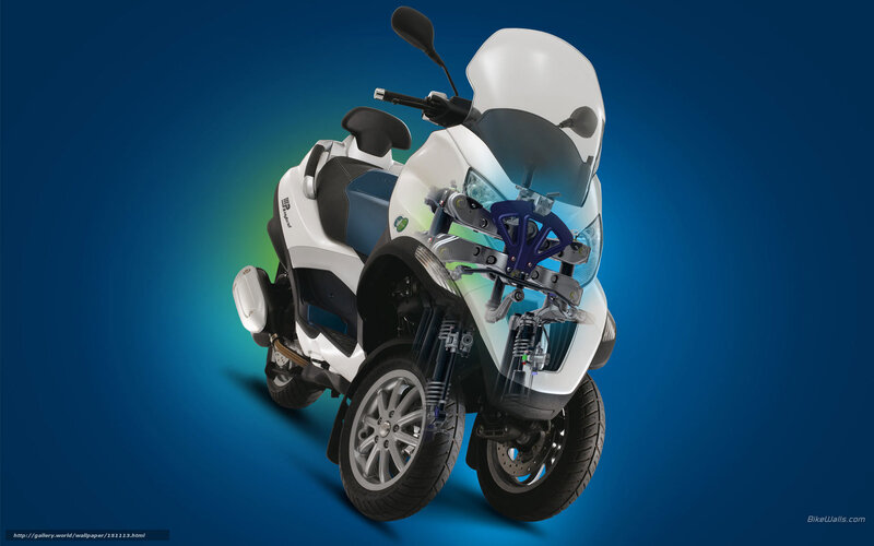 White Three-wheeled Scooter — Blue