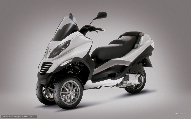 White Three-wheeled Scooter — Silver, Neutral, Photograph