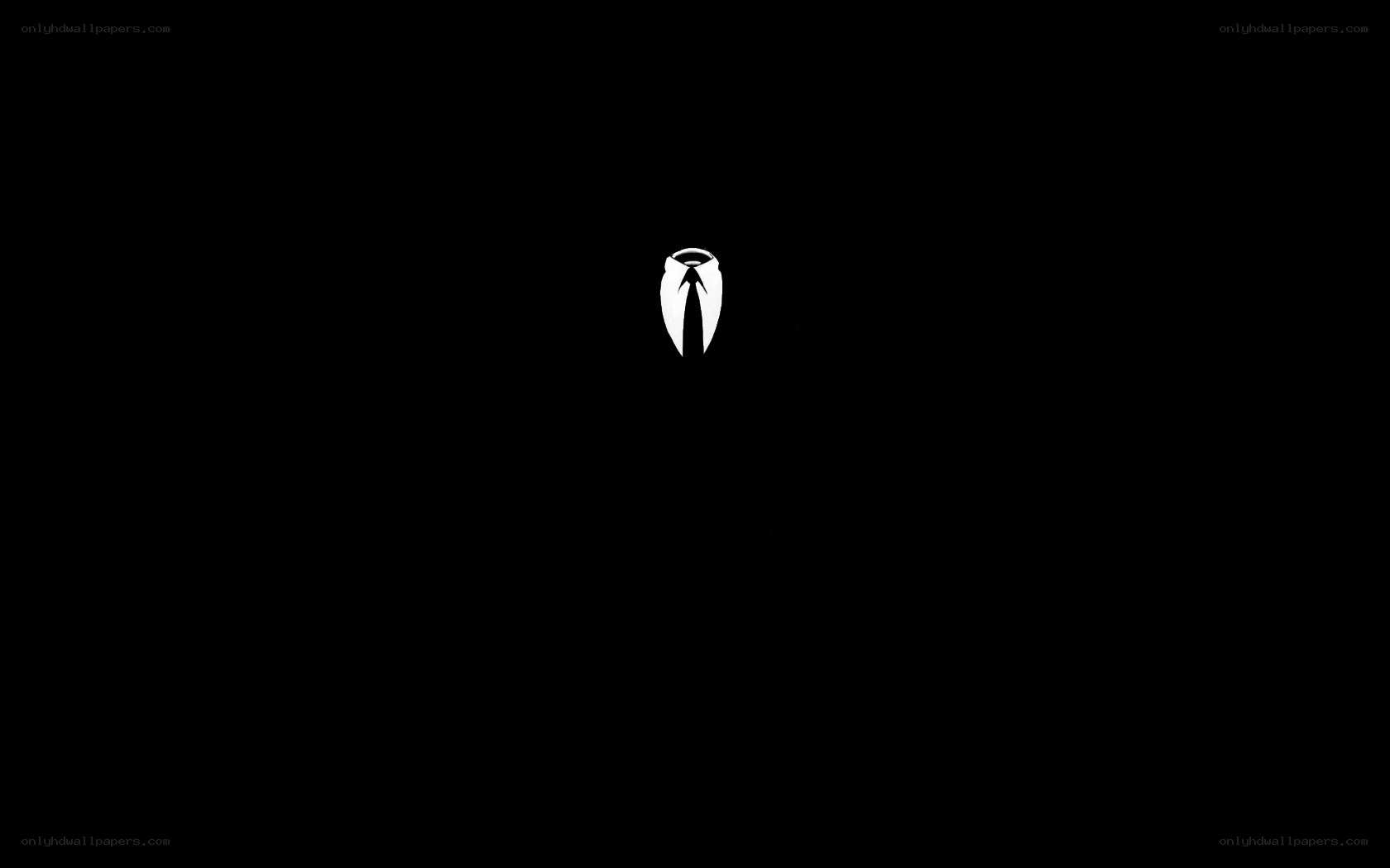 white tie logo on black