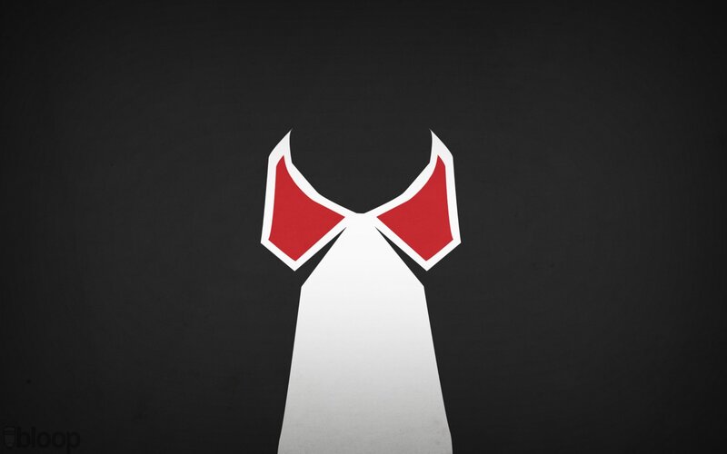 White Tie with Red Collar — Black, Dramatic, Minimalist, Bloop