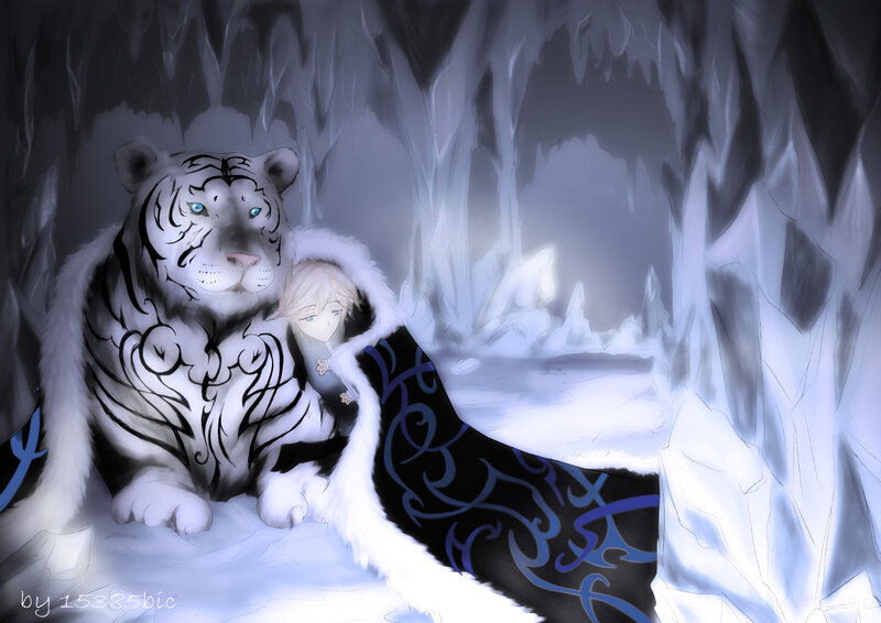 White Tiger and Boy — Serene