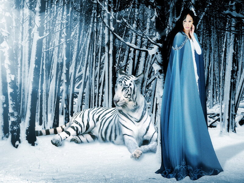 White Tiger and Woman