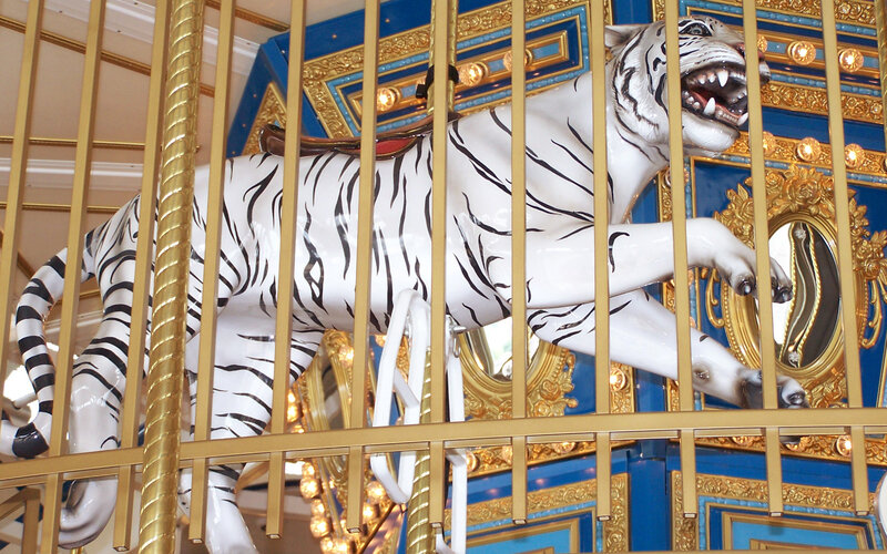White Tiger Carousel Figure