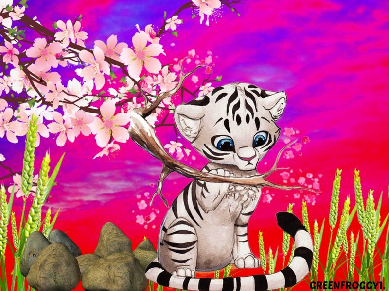 White Tiger Cub — Pink
