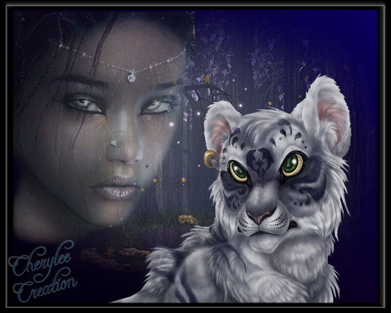 White Tiger Cub — Purple