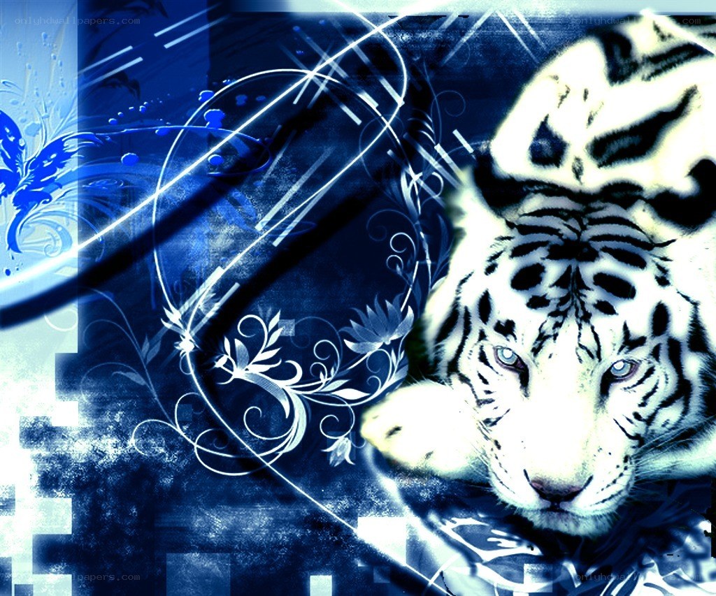 white tiger digital art