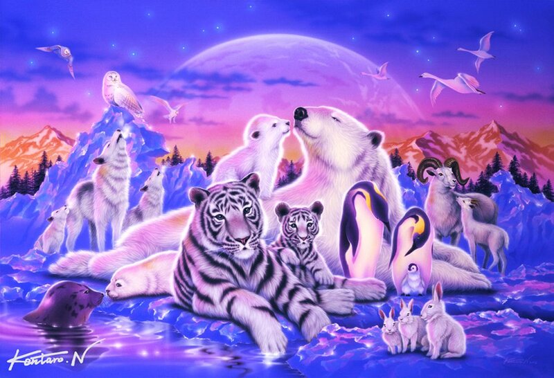 White Tiger Family — Purple