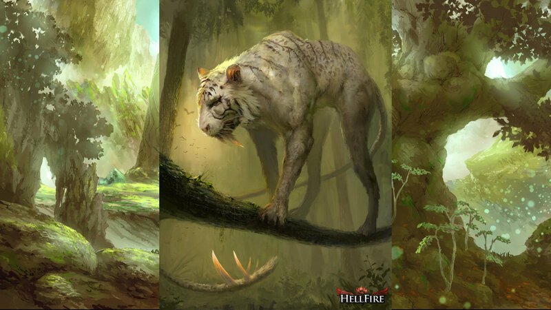 White Tiger in Forest — Green, Dramatic