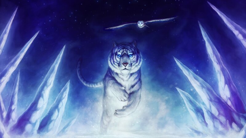 White Tiger in Ice Cave